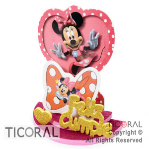 ADORNO MINNIE GOMA EVA FELIZ CUMPLEA�OS X1